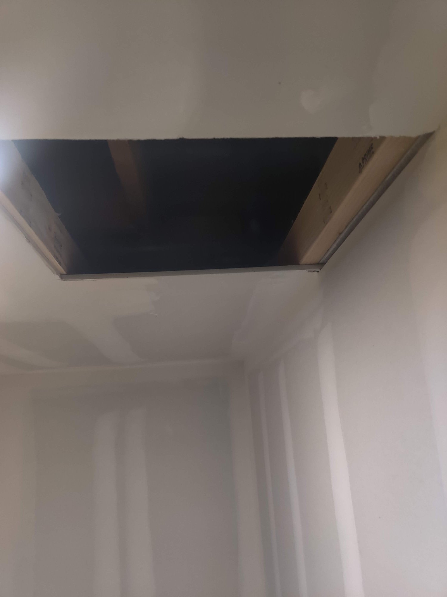 Hole repair from plumbing access